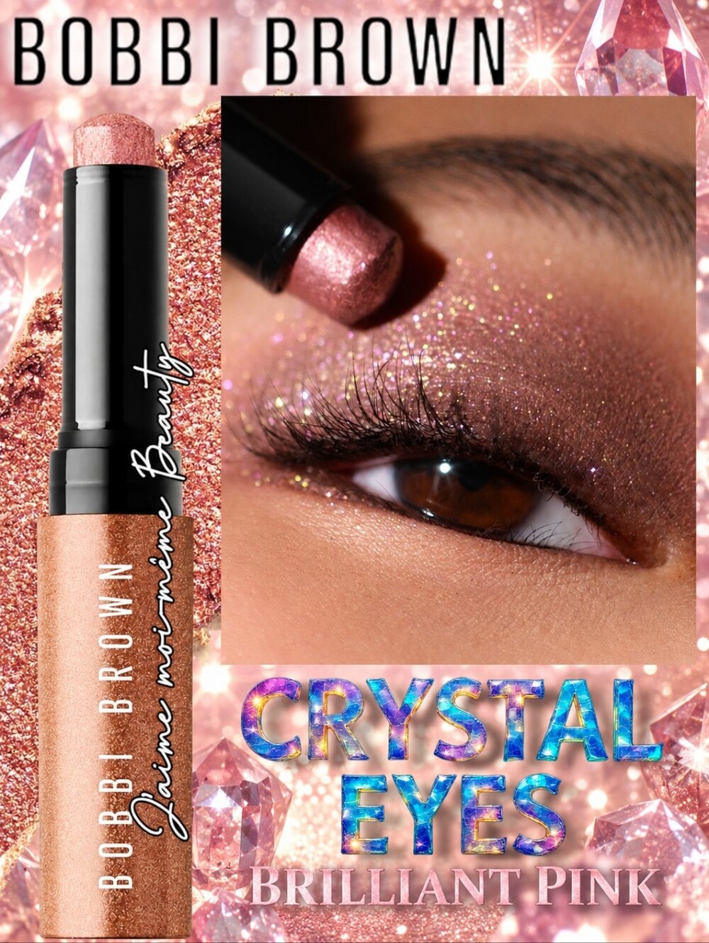 Bobbi Brown Crystal Eyes Shimmer Shadow Stick - Holographic Pink Sparkle